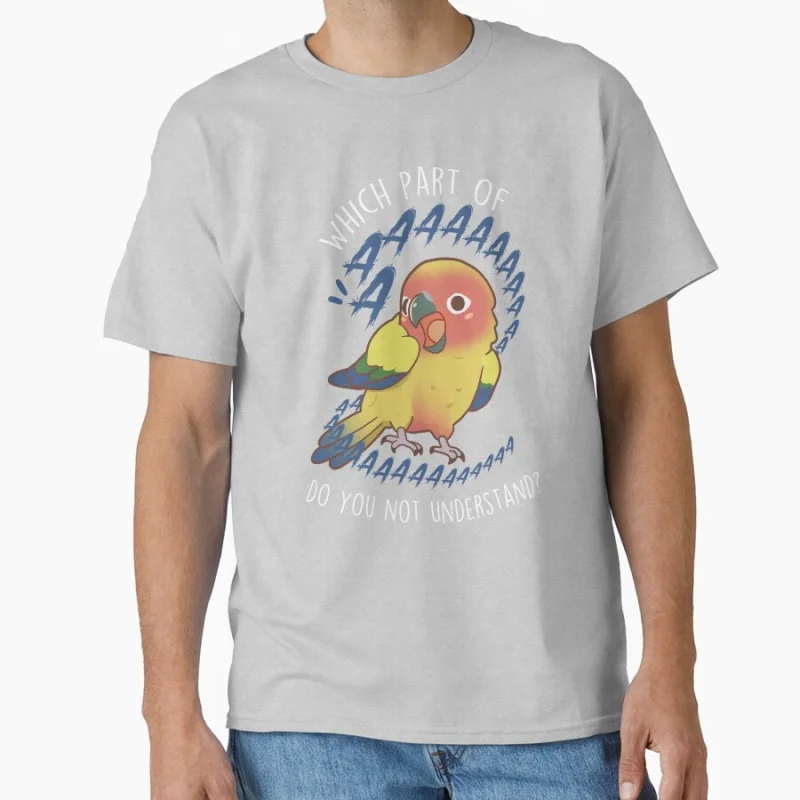 Sun Conure Parrot Aaaa Cute Pet bird Gift T shirt for man Large size Tops Funny parrot Graphic Printed clothes