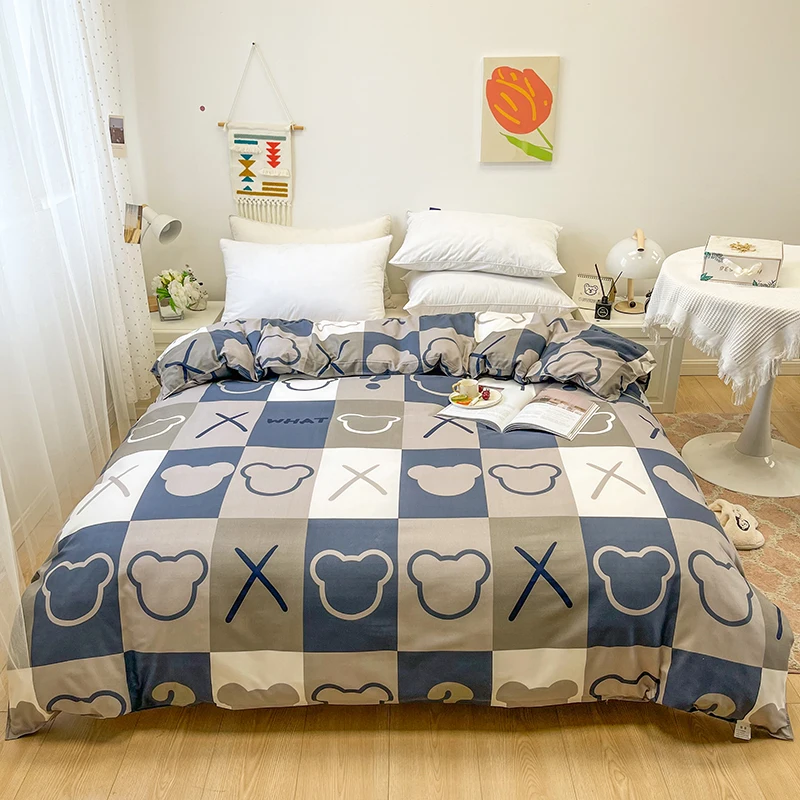 White Wave Point Duvet Cover with Zipper Comforter Case Fashion Printed Quilt Cover 150x200cm 180x220cm 200x230cm 220x240cm Size