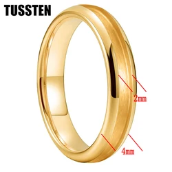 TUSSTEN 도매 Dropshipping 4MM 텅스텐 빈 반지 2.0 인레이 채널 광택 반짝 이는 돔 가장자리에 대한 그루브