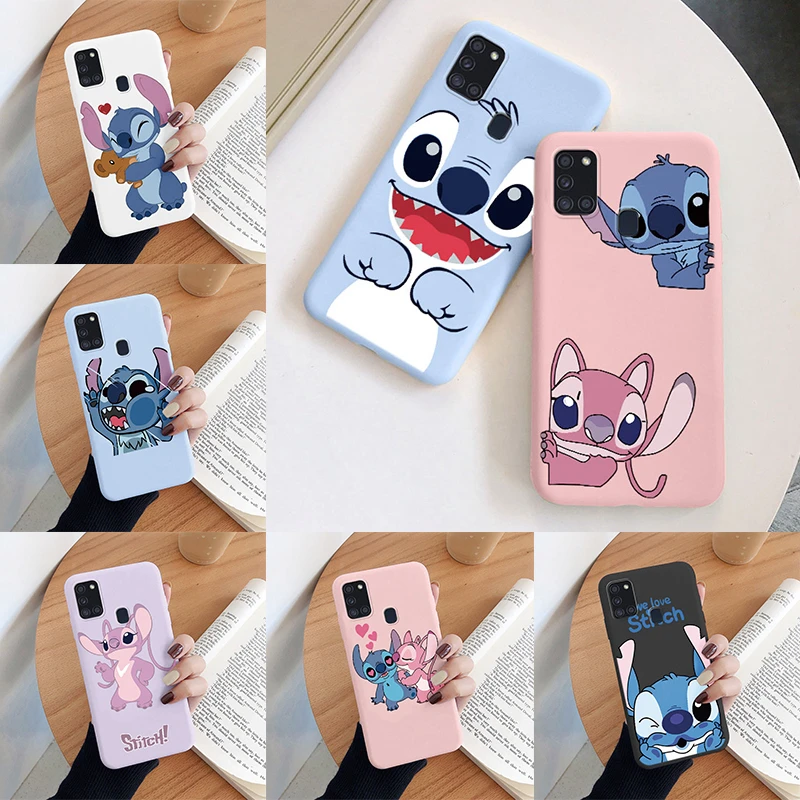 Lilo Stitch Phone Case For Samsung Galaxy A21S Camera Protect Soft Cover Silicone Cute Cartoon Funda For Samsung A 21S Bag Shell