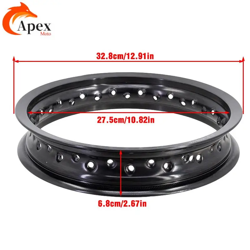 12 بوصة محور العجلة العلامة التجارية الجديدة دراجة نارية 1.85x12 32/36 المتحدث ثقوب العجلات الأمامية/الخلفية 12 بوصة سبائك الألومنيوم حافة 1.85*12" #3