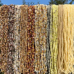 Wholesale Natural 4MM Round Stone Bead Jades Agates Spacer Small Bead For Jewelry Making Beadwork Bracelet Necklace Accessory