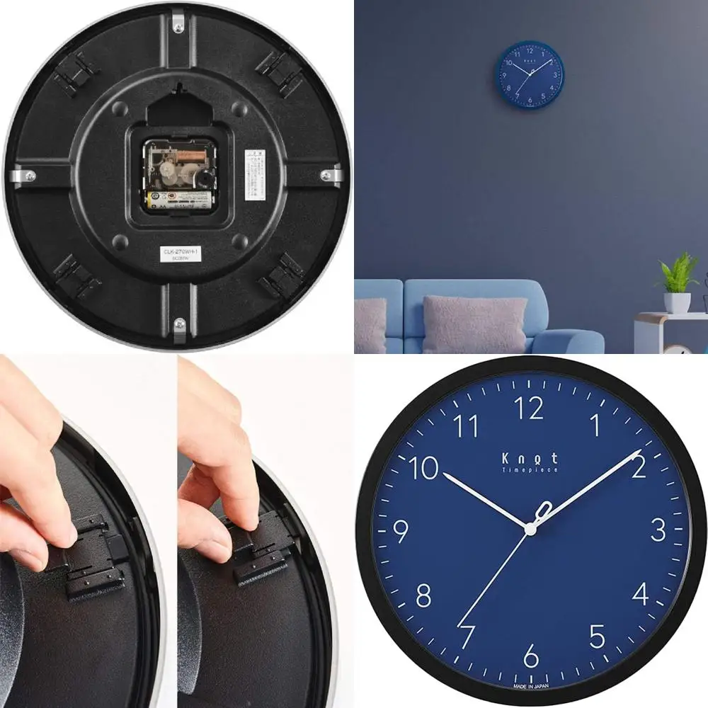 

Blue Knot Clock with Arabic Numerals (Black Dial)