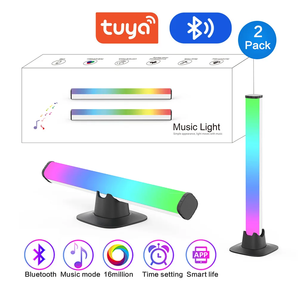 

Tuya WIFI RGB атмосферный ночник светодиодный музыкальный ритм-сенсорная лампа спальня фестиваль украшения свет Bluetooth управление огни