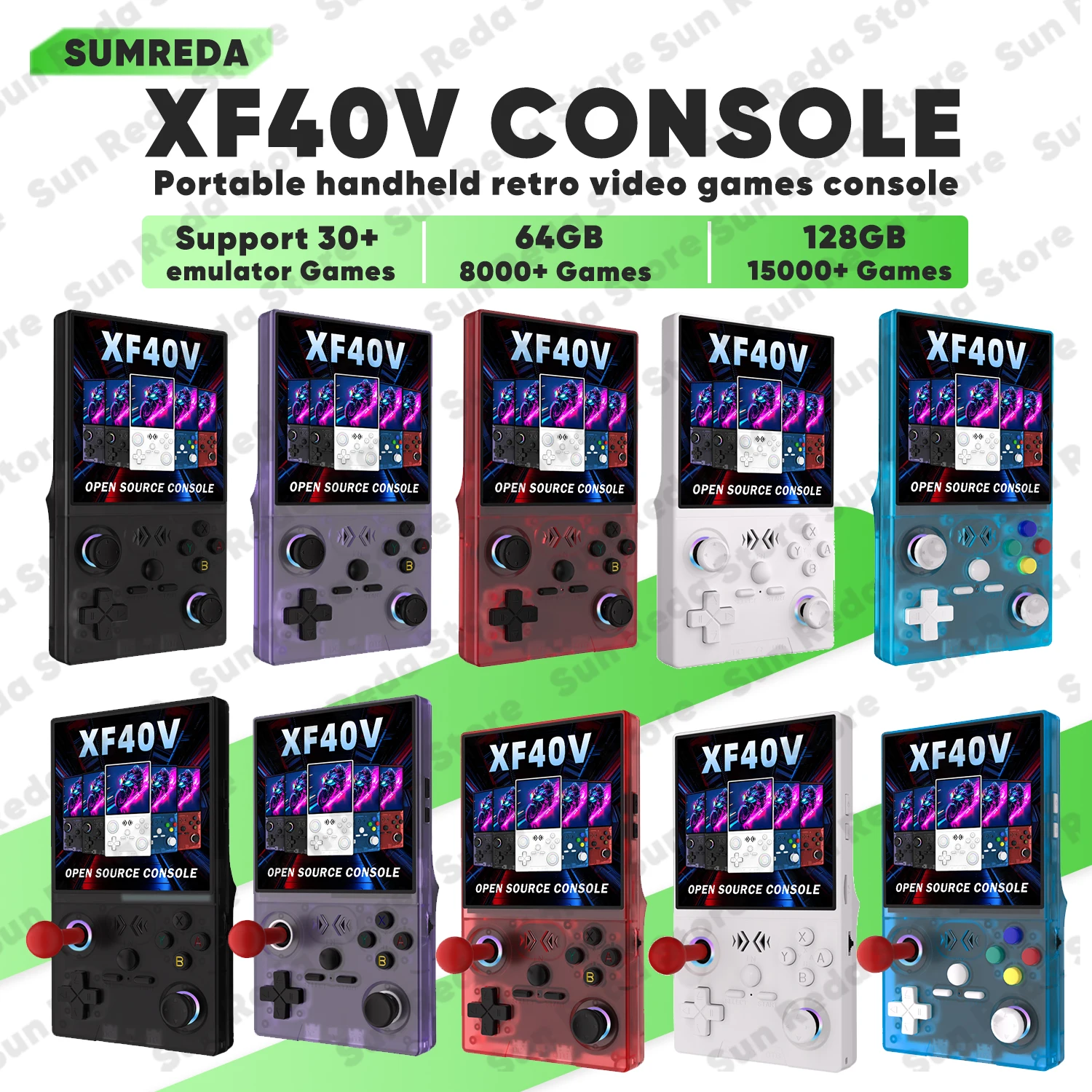 

Портативная игровая консоль SUMREDA XF40V с 4,0-дюймовым IPS HD-экраном, 30+ эмуляторов, аккумулятором 4000 мАч, портативный видеоплеер, игровая консоль, детские игрушки