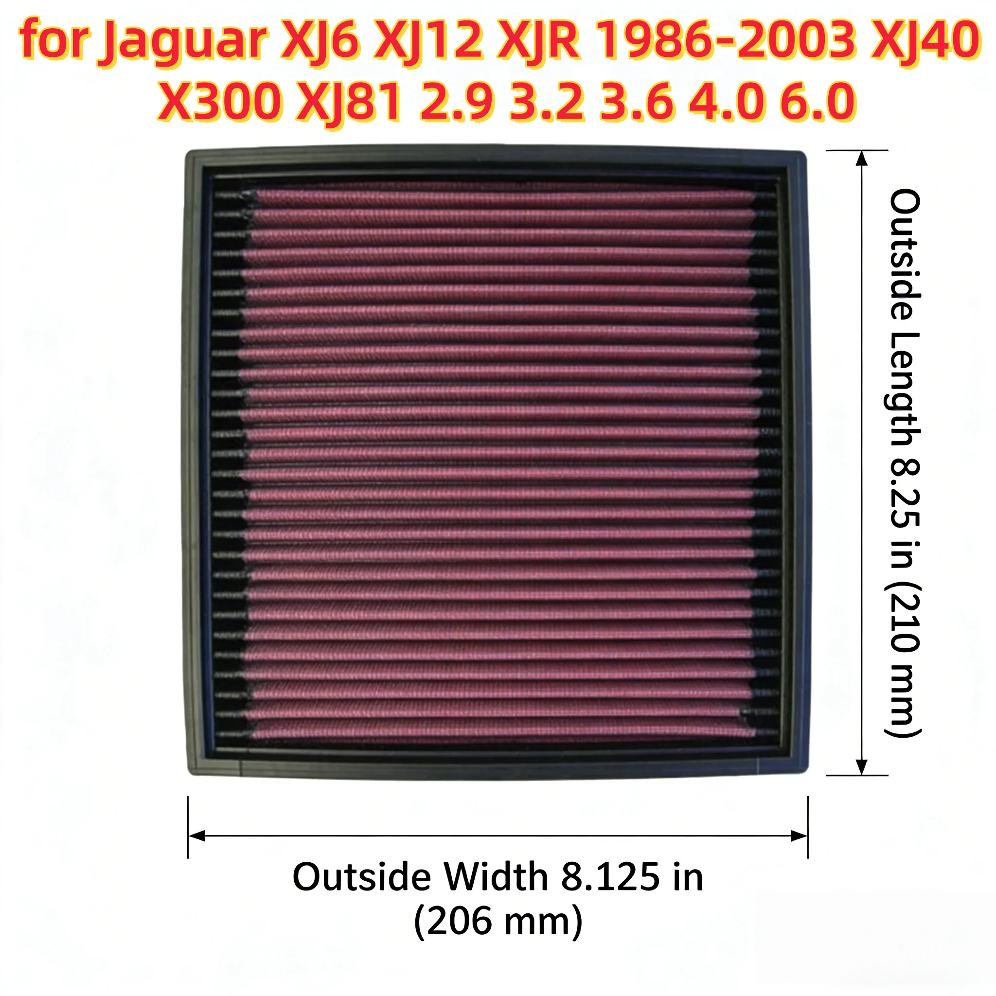 

Высокопроизводительный моющийся спортивный воздушный фильтр для Jaguar XJ6 XJ12 XJR 1986-2003 XJ40 X300 XJ81 2.9 3.2 3.6 4.0 6.0
