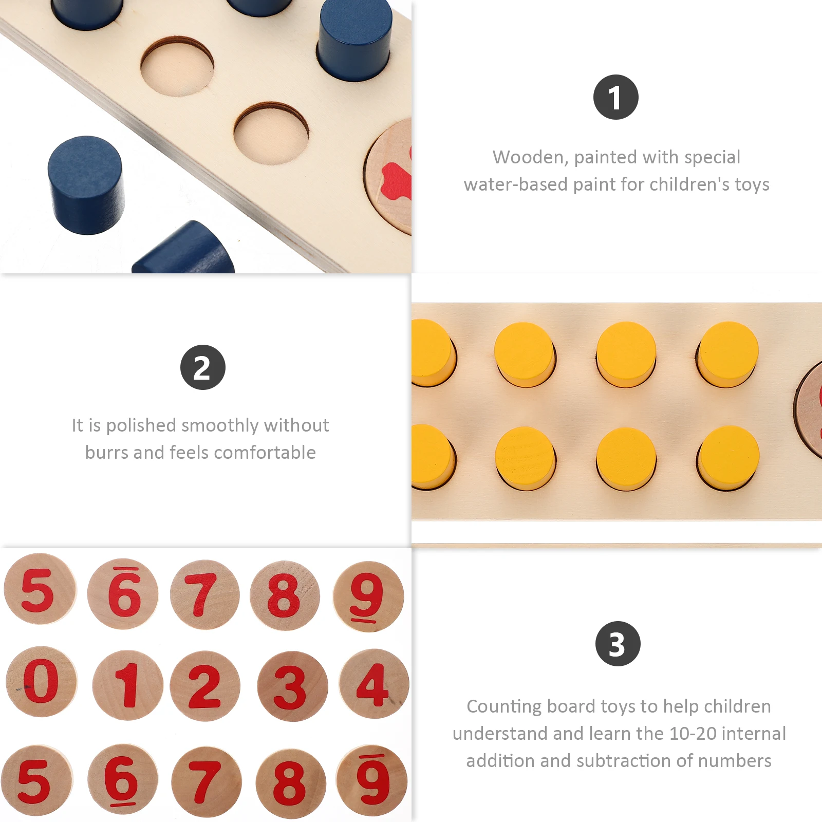 Additions- und Subtraktionszähler für Kleinkinder im Vorschulalter, pädagogische Mathematik, Kinder, Holz