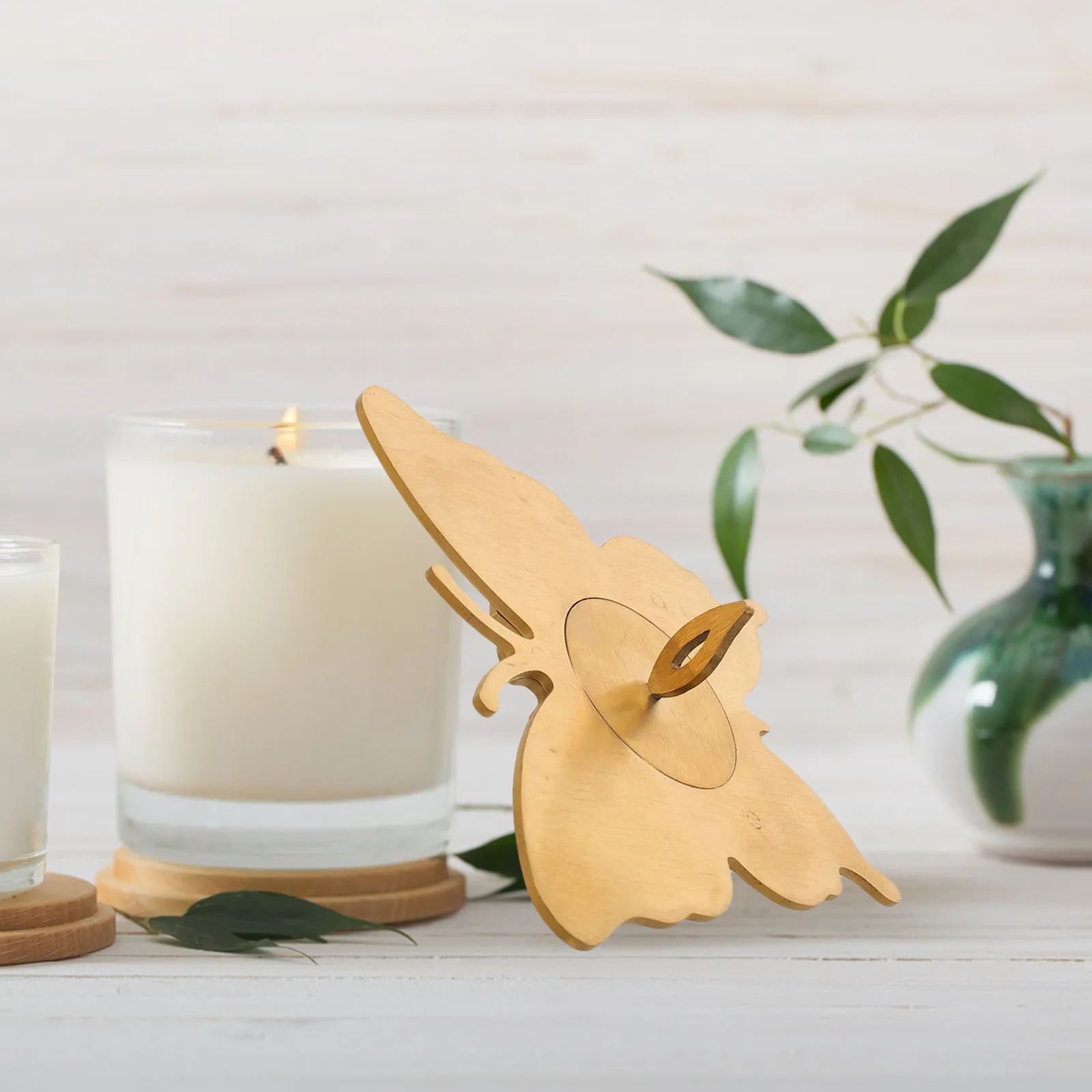 Topper for Jar Candles Butterfly Shape Golden 10Cm Decorative Metal Lid Jar Shade Sleeve Scent Diffuser Cover