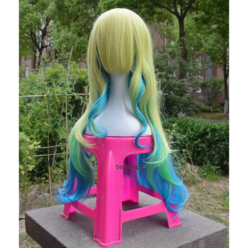 Miss Kobayashi's Dragon Maid Quetzalcoatl Lucoa Cosplay Wigs Long Wavy Ombre Heat Resistant Synthetic Hair Wig Wig Cap