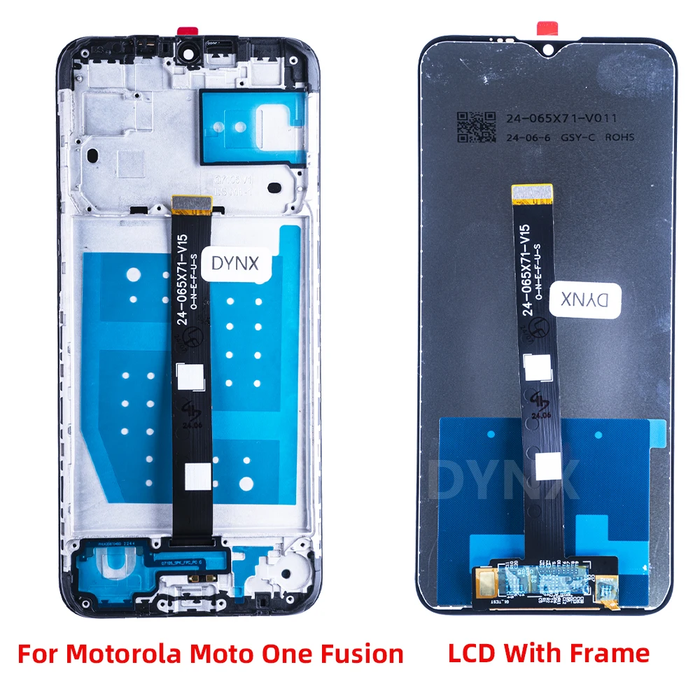 For Motorola One Fusion LCD Display Touch Screen Digitizer Assembly XT2073-2 With Frame Display Replacement Repair Parts