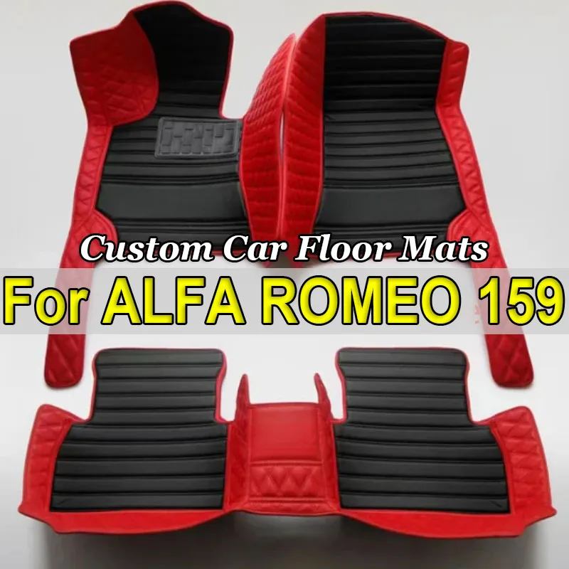 

Custom Leather Car Floor Mats For ALFA ROMEO 159 2006-2012 set Automobile Carpet Rugs Foot Pads