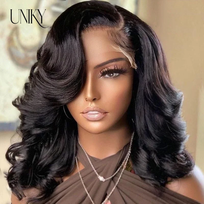 Body Wave Short Bob Wig Transparent T Part Lace Human Hair Wigs for Women PrePlucked Natural Hair Remy Brazilian Wigs On Sale