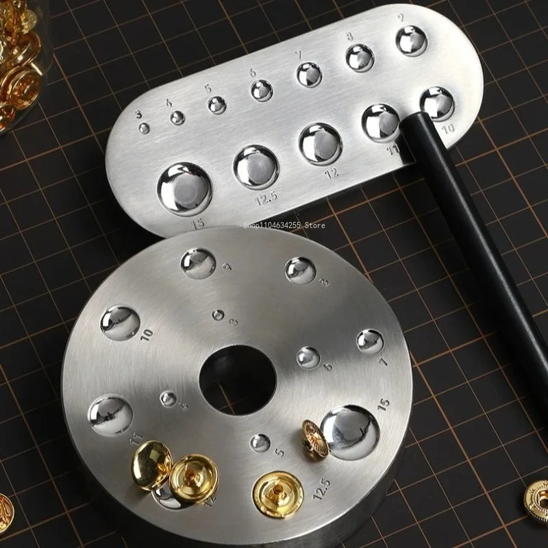 Stainless Steel Roundhardware Handcrafted Leather Goods Nails Mushroom Nails Rivets Four Piece Clasps Installation Working Tools