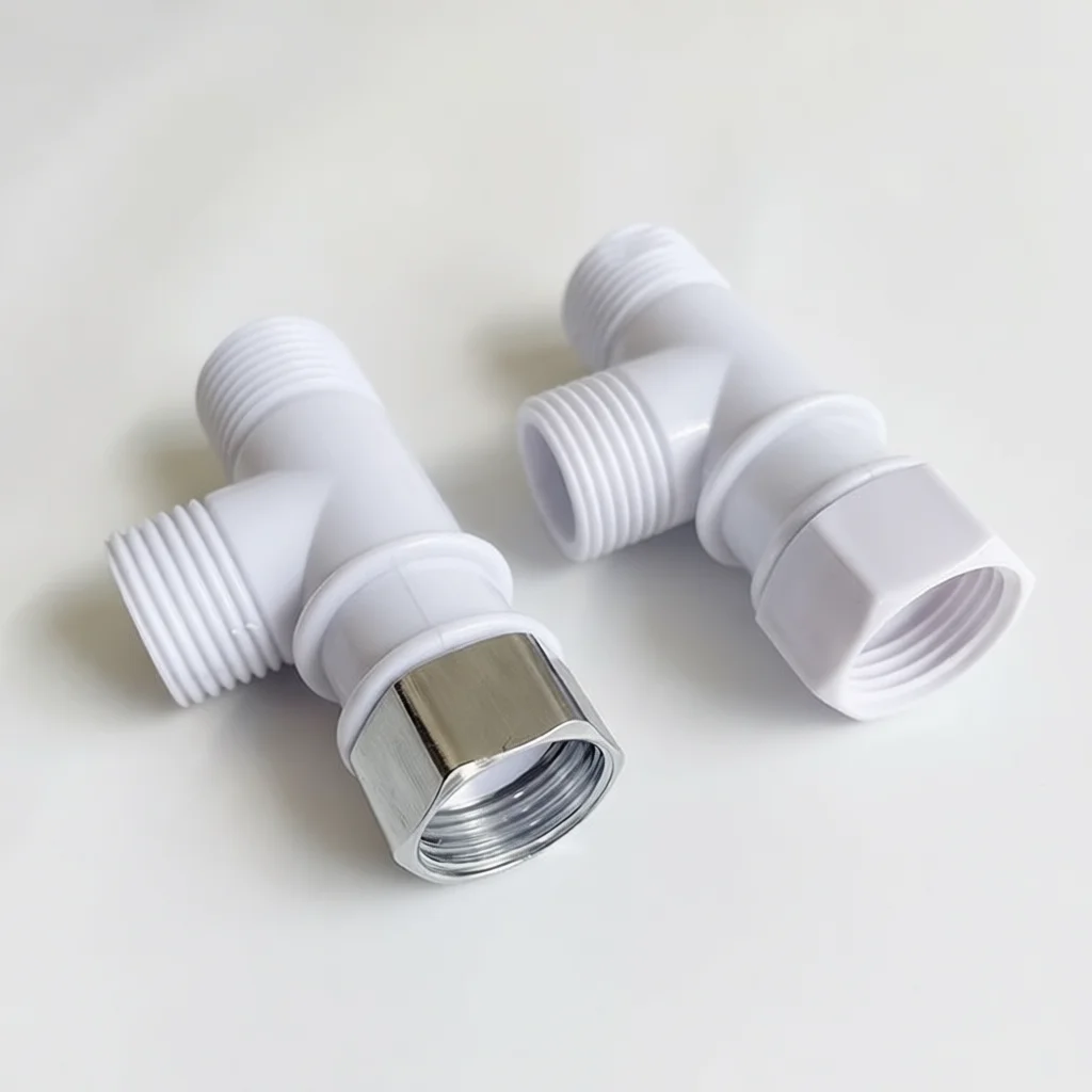 Bathroom Toilet Bidet Faucet Three Way T Adapter Holder Sprayer Diverter Valve ABS Pipe Connector Two Way Splitter