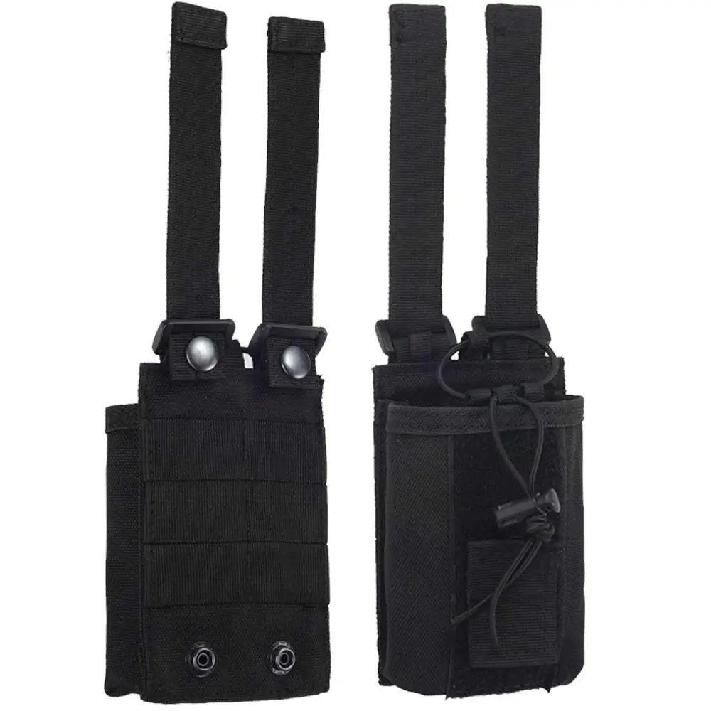 Lightweight Radio Pouch 1000D Tactical Molle Adjustable Two Way Radios Holder Bag Case for Walkie Talkies Interphone Storage Bag