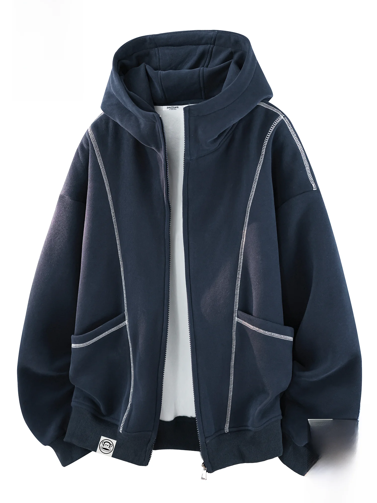 

PaulFrank Loose Fit Long Sve Hoodie Men's Casual Sle Winter Outerwear Comfortable Cotton Polyester Blend Zipper Design