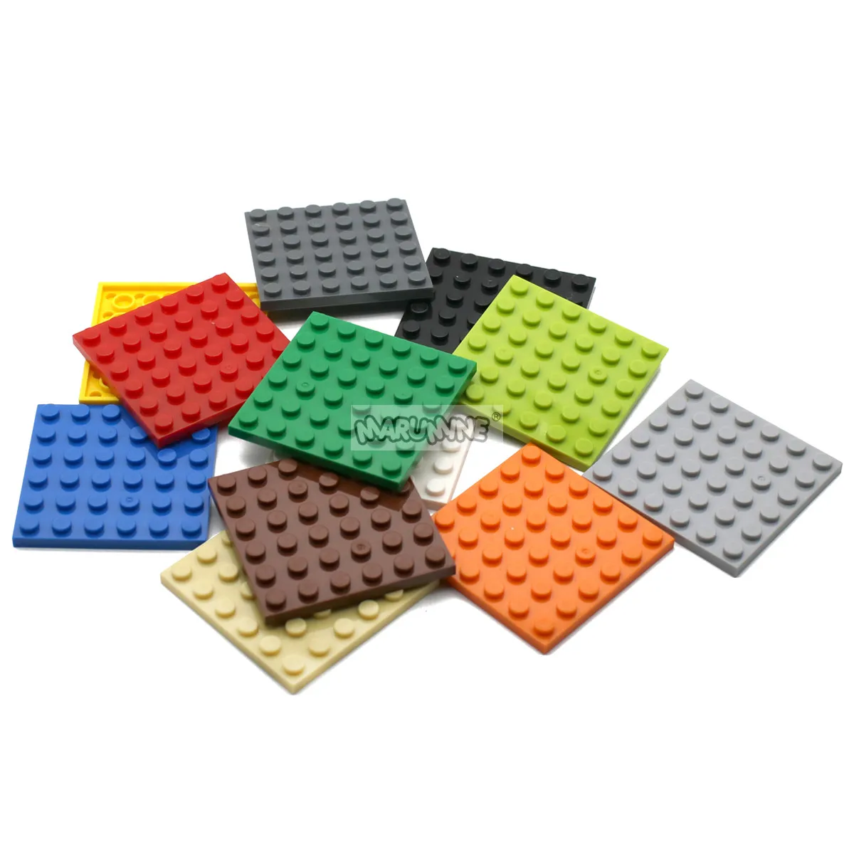 Marumine Classic Brick 6x6 Dots Baseplate 8PCS 3958 MOC Building Block Base Plate Structural Modeling Parts Assembly Accessories