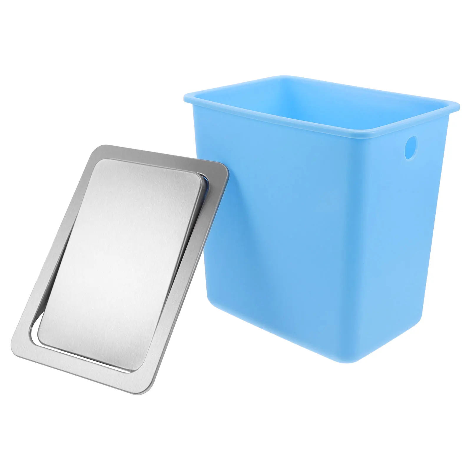 

Встроенный настольный мусорный бак из нержавеющей стали, поворотная крышка, скрытый мусорный бак, утопленный мусорный бак для кухонного шкафа