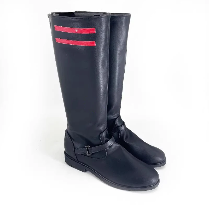 Jeu amour et espace profond Caleb Cosplay chaussures bottes noires hommes femme Halloween fête carnaval personnalisé Caleb Farspace Colonel chaussures
