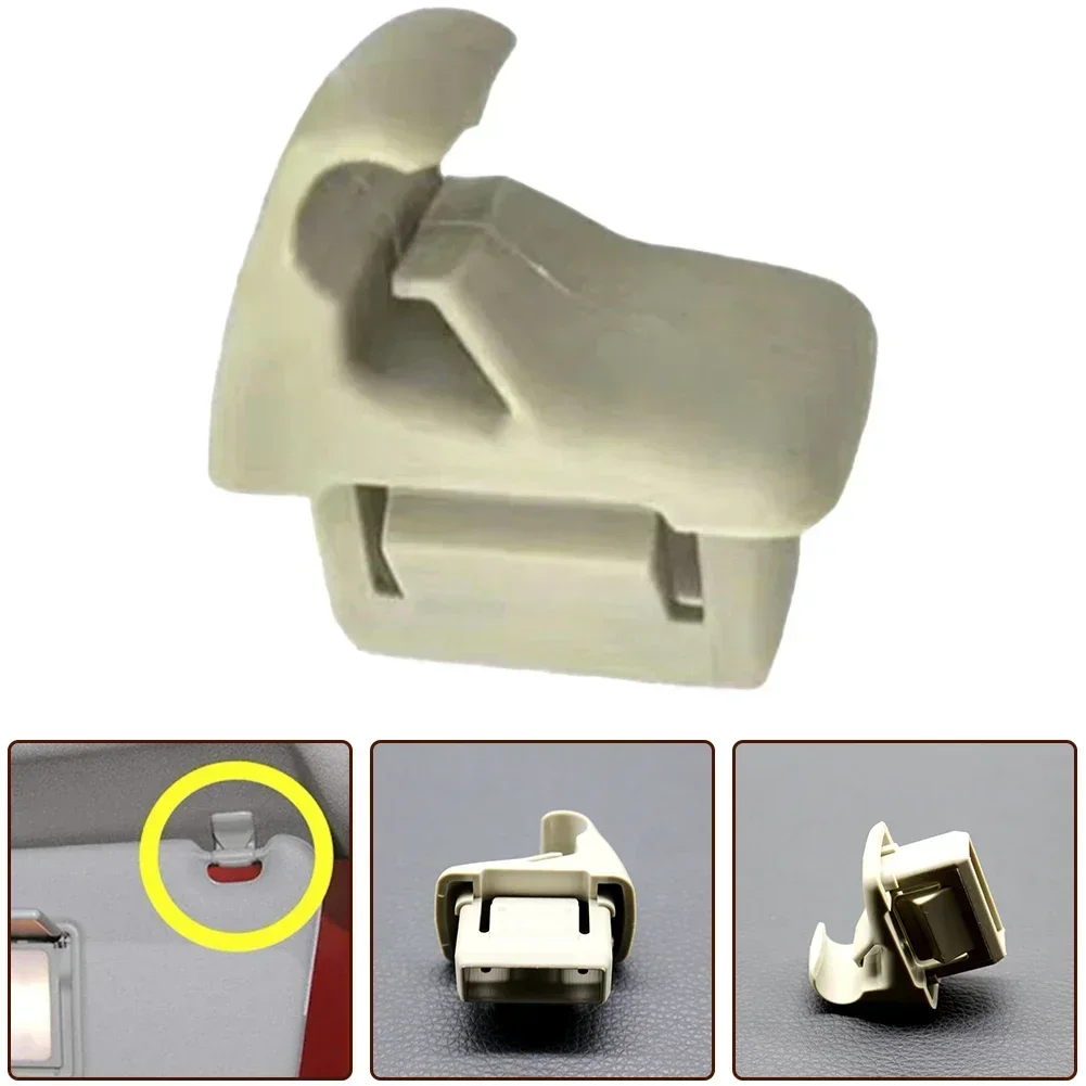 

1pc Sun Visor Hook Sun Visor Holder Clip Beige MR654343# For Mitsubishi- Lancer- Outlander Sport Makeup Mirror Fixing Clips