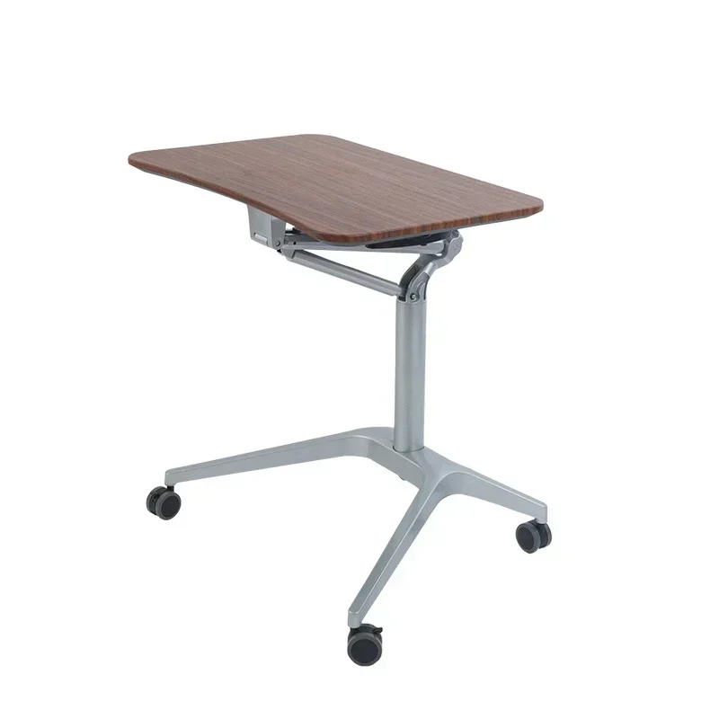 Mobile bedside table, laptop desk, pneumatic height-adjustable table—adjustable standing lectern/training table