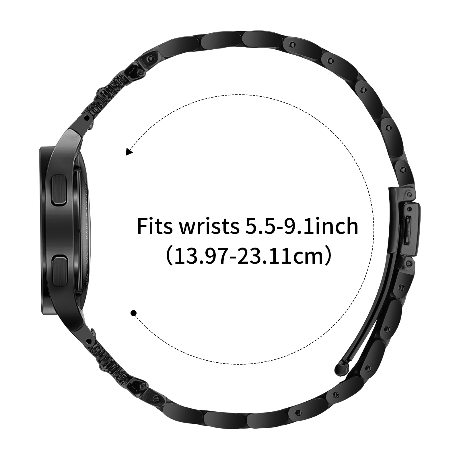 삼성 갤럭시 워치 7 6 5 4용 스테인리스 스틸 메탈 스트랩, 갤럭시 워치 40 44 43 47mm용 퀵핏 노 갭 어댑터 워치 밴드