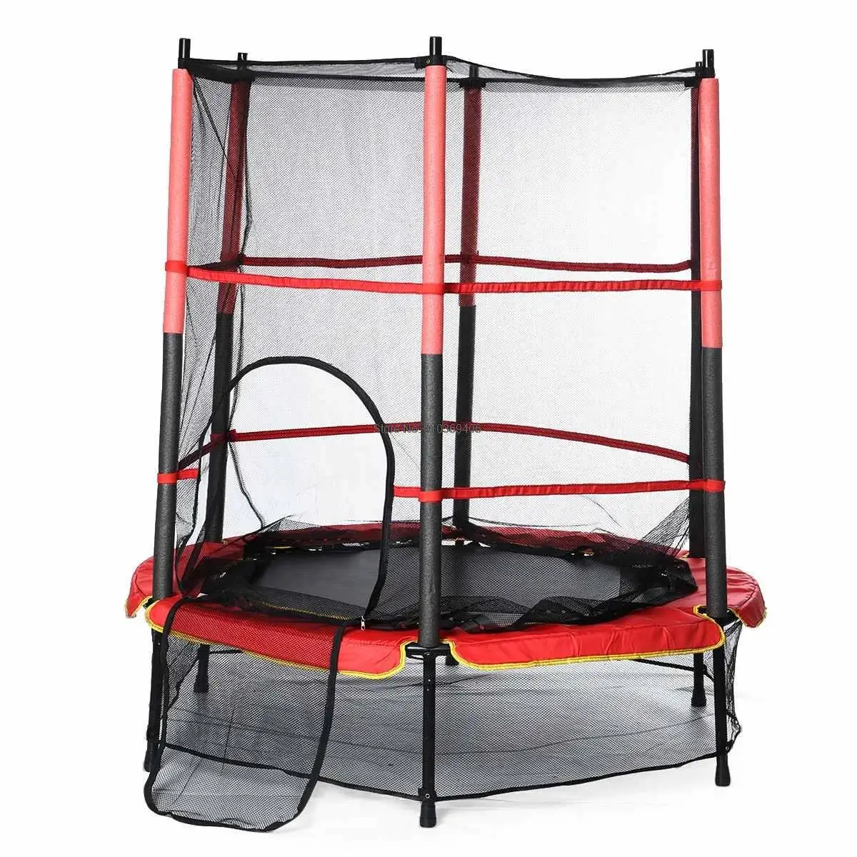 

Household Child Safety 140 cm Trampoline Round Bouncing Bed With Protective Net Bouncing Bed Indoor Fitness Equipment