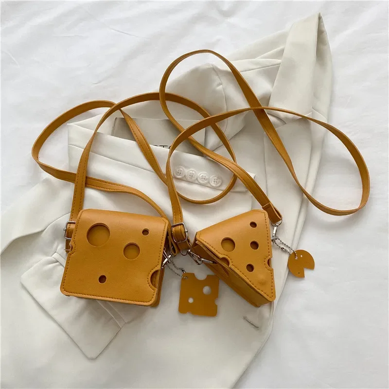 Fashion Lovely Cheese Shape Women Shoulder Bag Yellow PU Leather Girls Underarm Bags Female High Quality Cute Purse Handbag