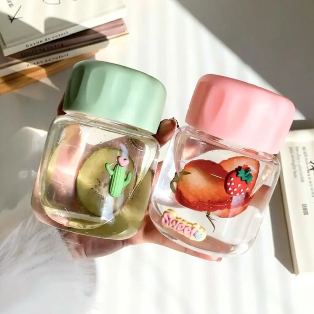 Durable Borosilicate Glass Cup Chubby Water Mug With Sealed Lid Aesthetic Design Daily Drinkware For Office Home Gift