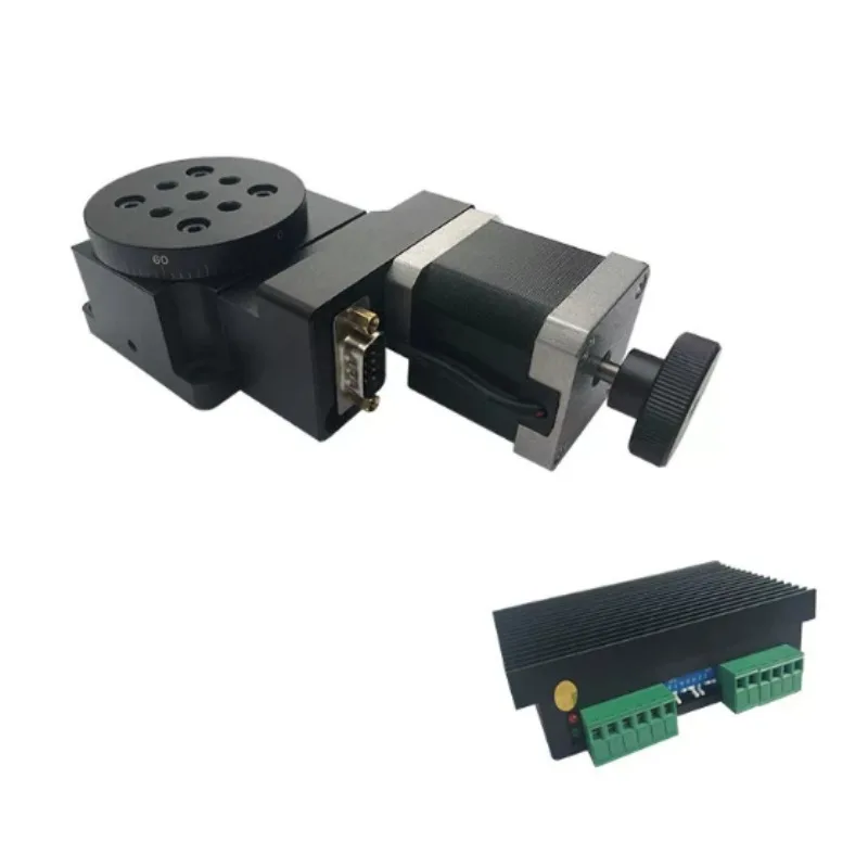 Y200RA60 Electric Rotary Table with Driver, 200mm Hollow Rotary Platform 360° Positioning Indexer