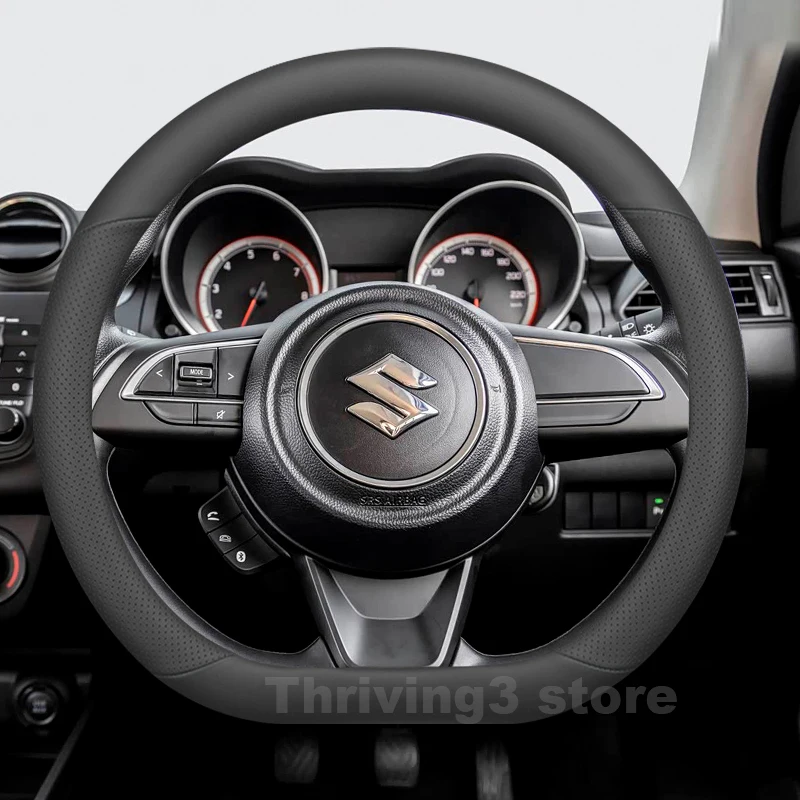 

Leather Car Steering Wheel Cover For Suzuki Swift Hybrid 2017-2025 Covers For Covers Auto interior Suzuki Swift Accessories