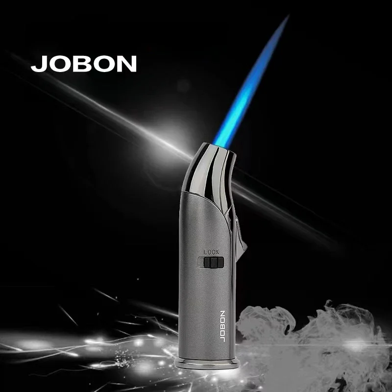 JOBON 1300℃ Metal Windproof Jet Flame Torch Gas Lighter Visible Gas Window Safety Locking Function Cigar Diamond Cigar Lighters