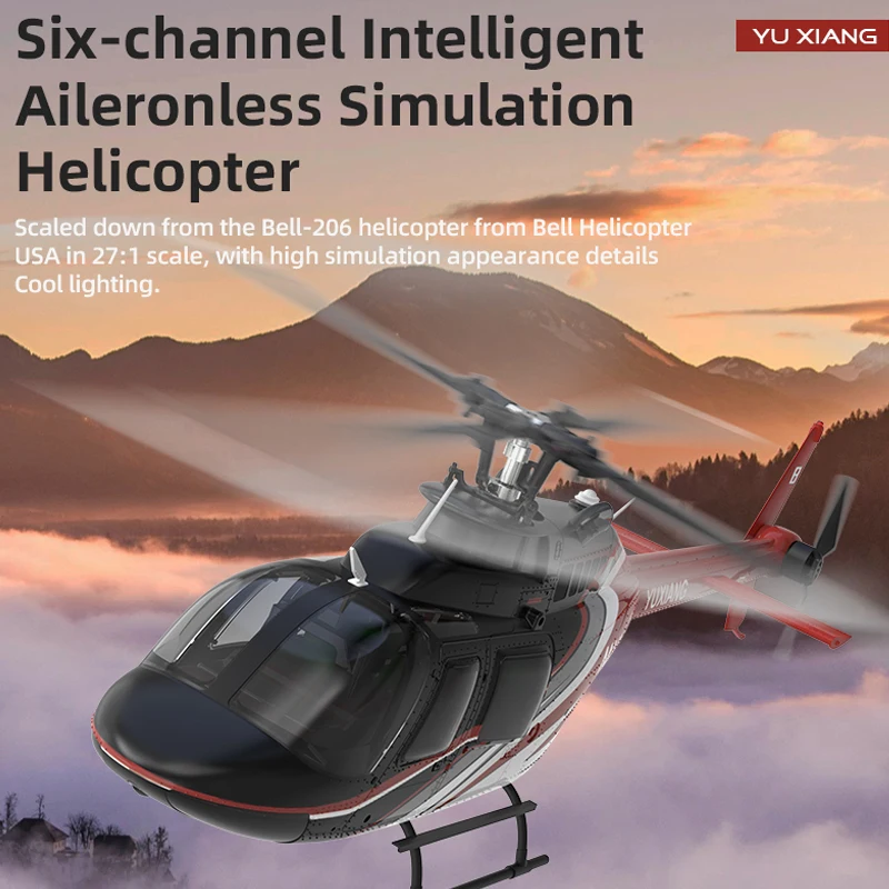 YXZNRC F08 1:27 Bell-206 6-axis Gyro Self-stabilization Optical Flow Intelligent Aileronless Simulation Helicopter