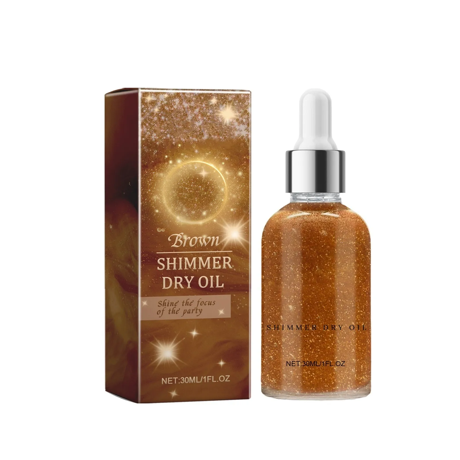 Body Shiny Oil Moisturizing Long Lasting Body Luminizer Face Brightening Waterproof Liquid Shiny Body Glow Body Glitter Oil 30ml