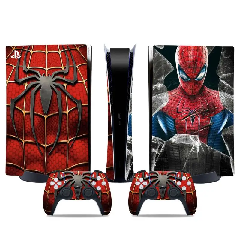 تخصيص مارفل سبايدر مان طباعة Ps5 سليم محرك الأقراص الضوئية الطبعة الملحقات ملصقات متعددة نمط خارقة فيلم هدية
