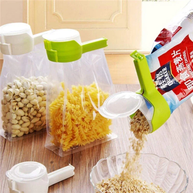 Snack Sealing Clip Fresh Keeping Sealer Clamp Plastic Helper Food Saver Travel Kitchen Gadgets Seal Pour Food Storage Bag Clip