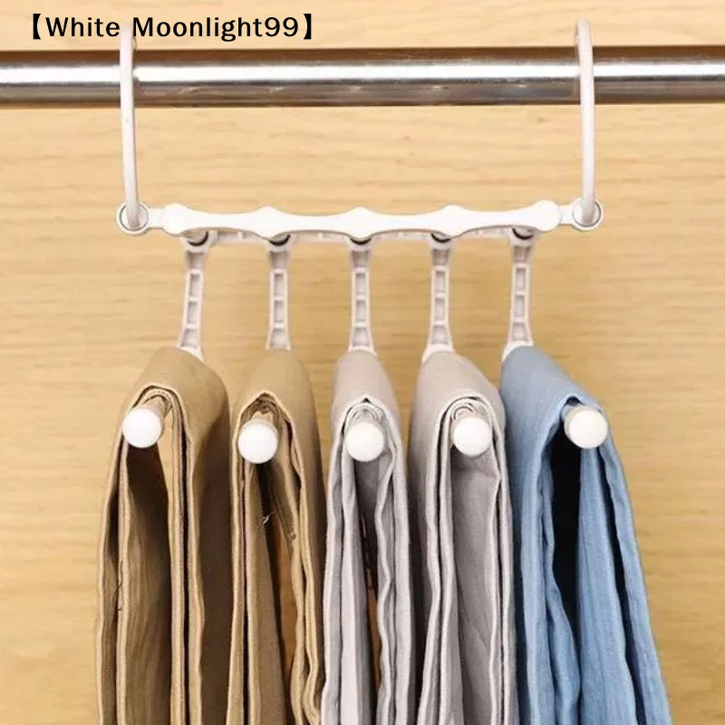 5 In 1 Magic Trousers Rack Closet Storage Organizer Multi-layer Pants Rack Folding Clothing Hanger Wardrobe Storage Organization