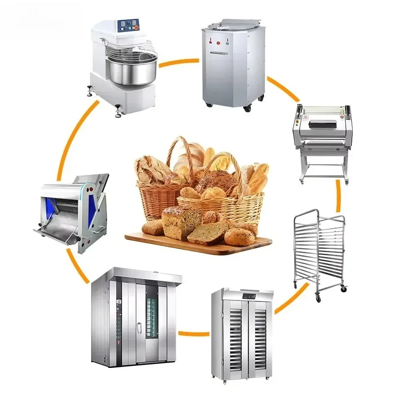 Bakery Baking Equipment Full Set Customized Commercial Grade Complete Baking Machinery Anti Rust Easy Maintain Bakery Production