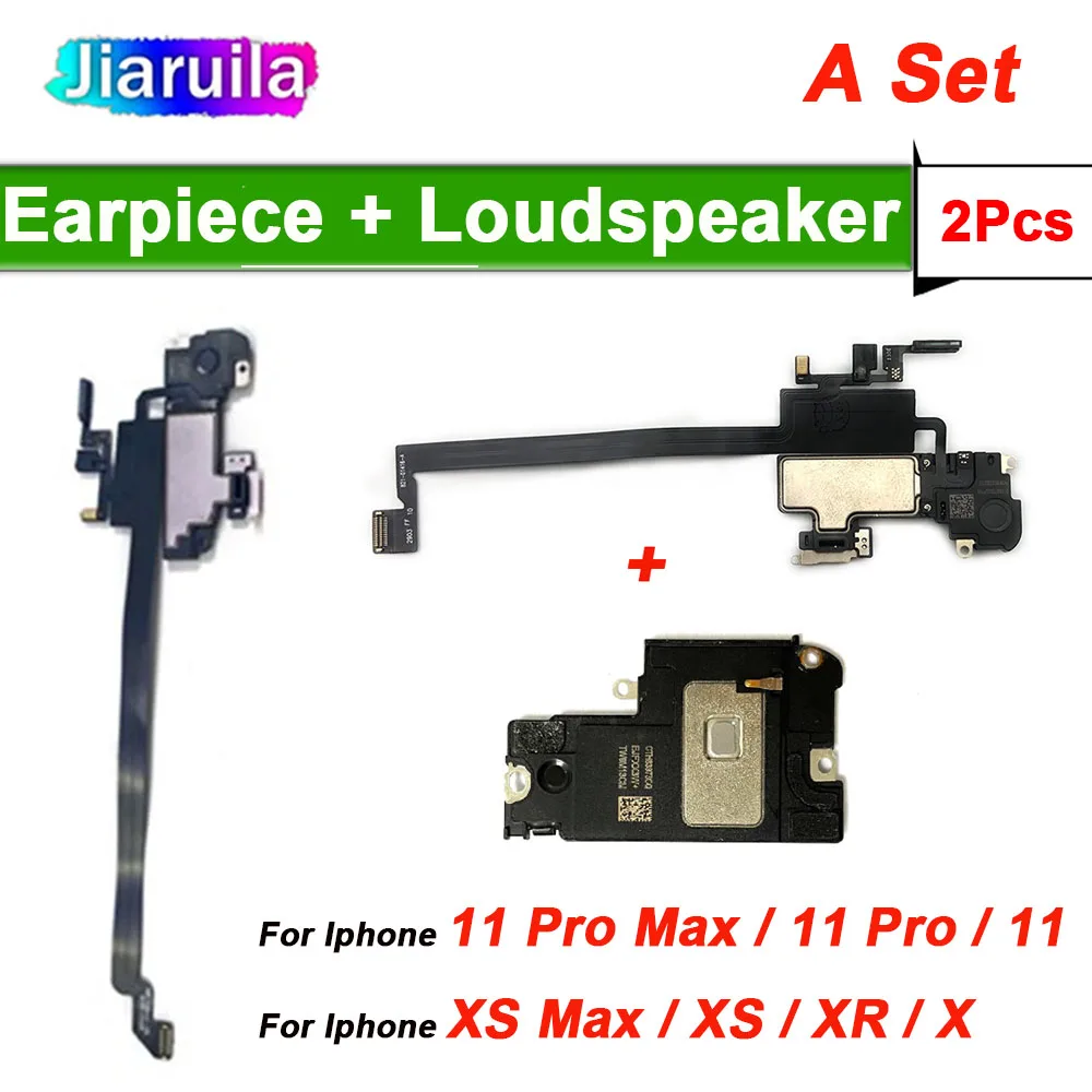Earpiece With Proximity Light Sensor Flex For iPhone XR XS MAX 11 Pro Max Sound Ringer Buzzer Bottom Speaker Inner Ringtone Part