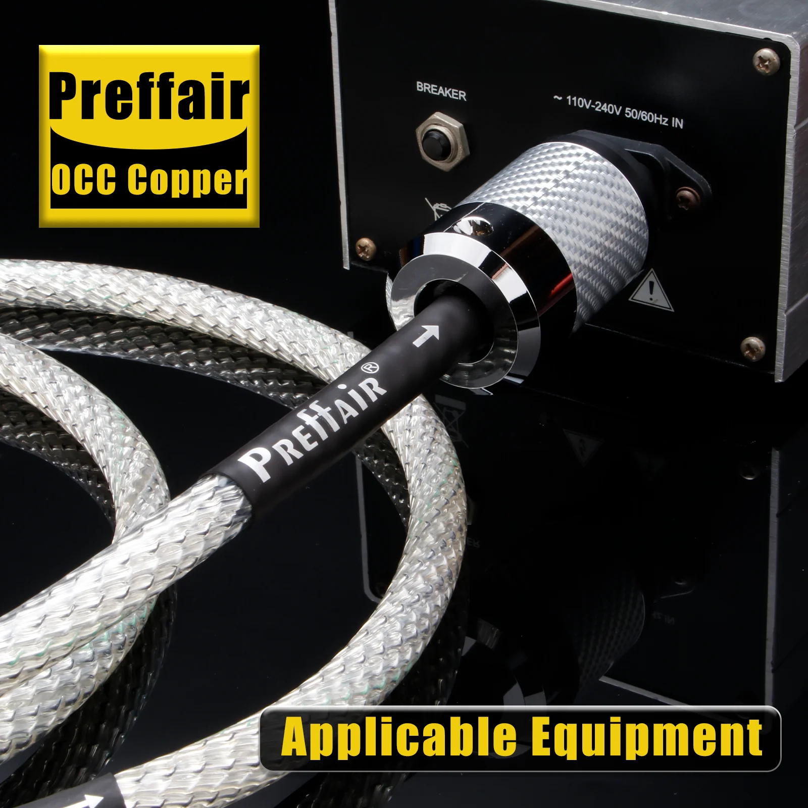 Hifi 8N Power Cable OCC Silver Plated AC Power Cord Foil Shielding Audio Power Wire For Power Amplifier