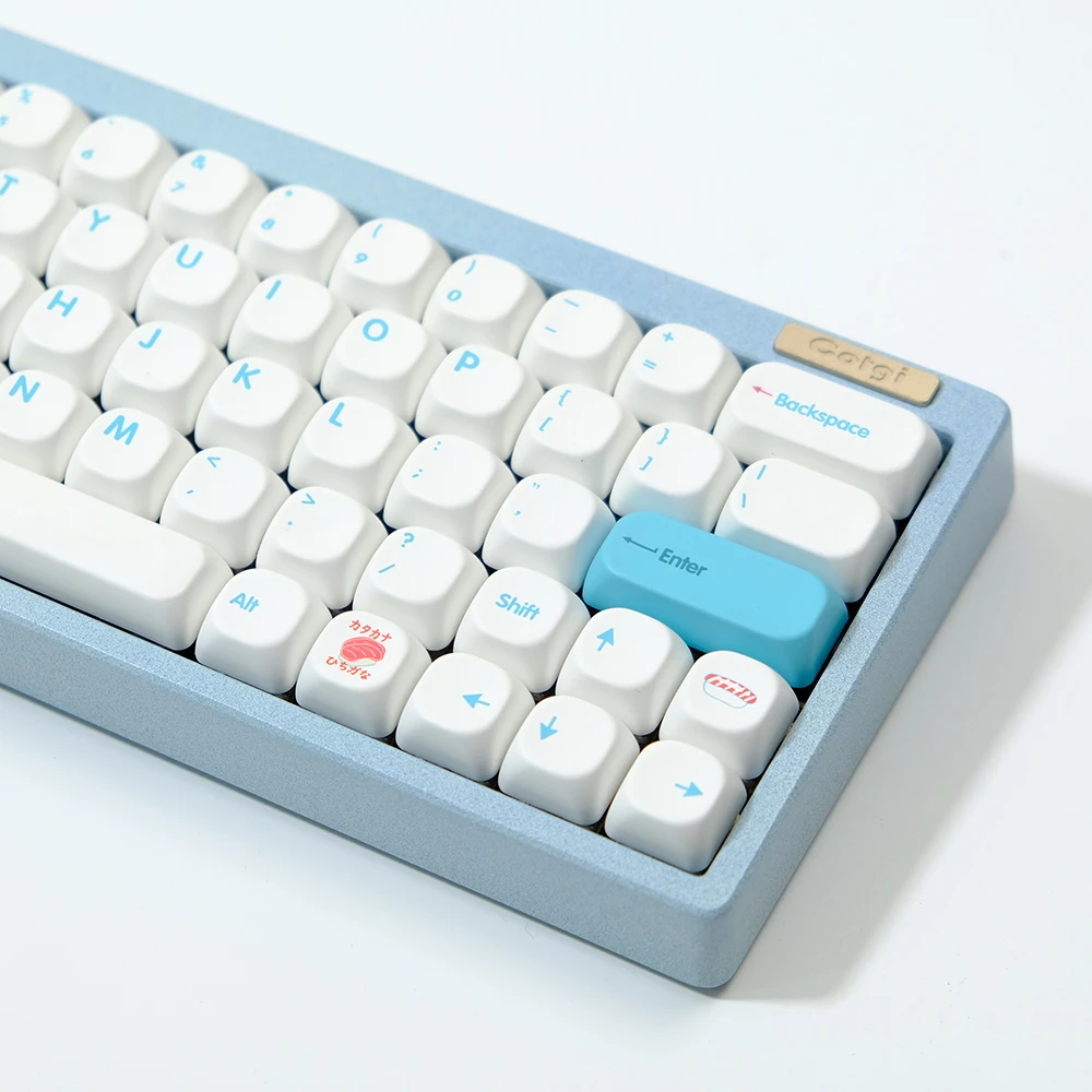 Sushi Keycaps Simple White MOA Profile PBT Sublimation Keycap 138 Keys English/Korean/Russian/Japanese Mechanical Keyboard Caps