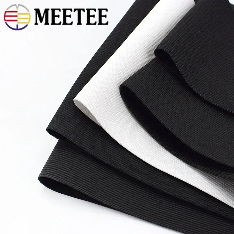 1M Meetee 10-50cm Soft Skin Elastic Band For Sewing Pants Belt Underwear Rubber Wrist Waist Spring Tapes DIY Garment Accessories