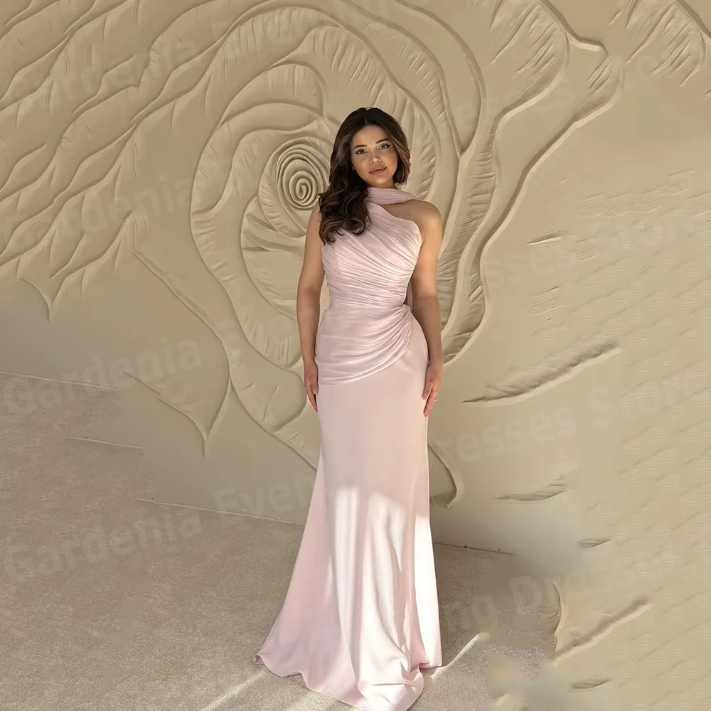 

Elegant Mermaid Women's Evening Dresses Sleeveless Pleated Robe De Soirée Prom Gowns Customized Formal Party Vestidos Para Mujer