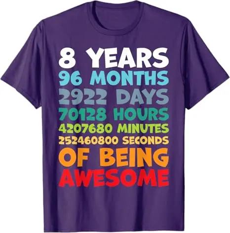 Bruh, es ist mein 8. Geburtstag, Gamer-T-Shirt, Level 8 freigeschaltet, fantastisch seit 2018, 8. Geburtstag, Gaming-Spruch-T-Shirt, Neuheitsgeschenk-Kleidung – Detail 6