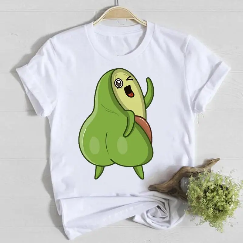 Short Sleeve Casual Tee Top Avocado Lovely Style Shirt Lady Clothes Fashion Tshirt Summer Female T Women Graphic T-shirts