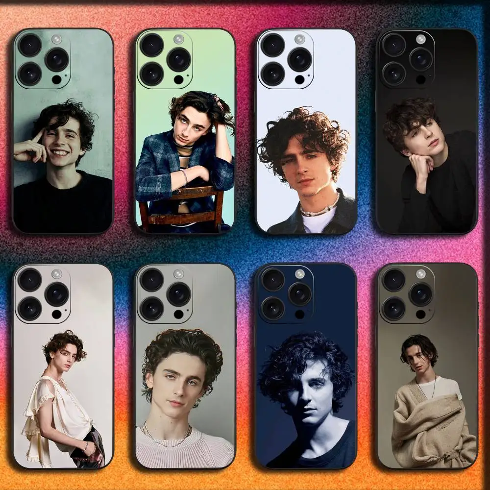 

T-Timothee Actor C-Chalamet Phone Case For iPhone 17,16,15,14,13,12,11,Pro,Max,Plus,E,SE4,Air,Mini Black Cover