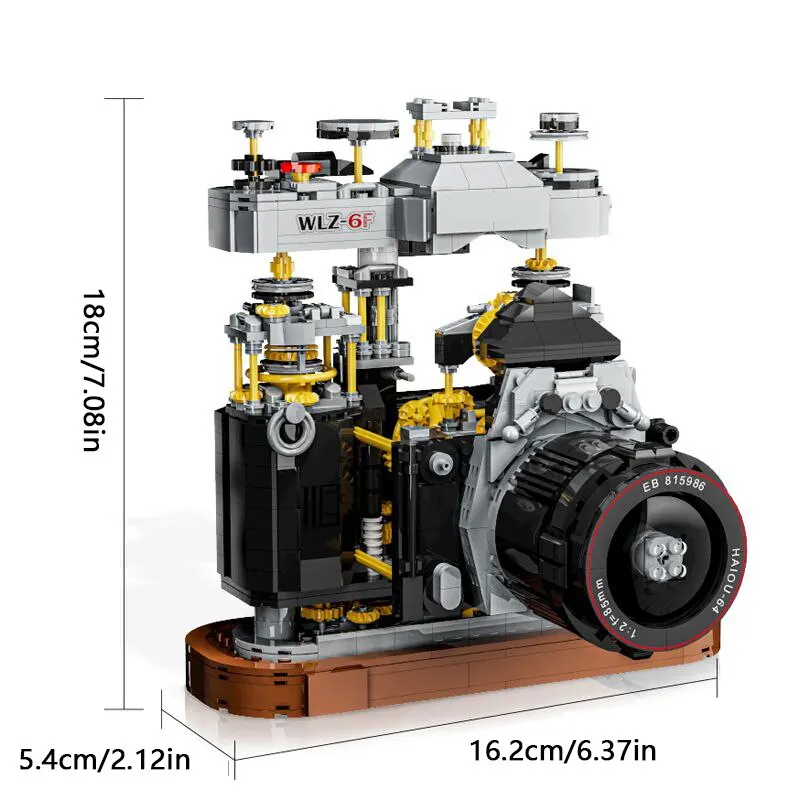 Blok bangunan rakitan kamera Retro, Film simulasi tinggi dekorasi Model bata kamera Slr 1030 buah