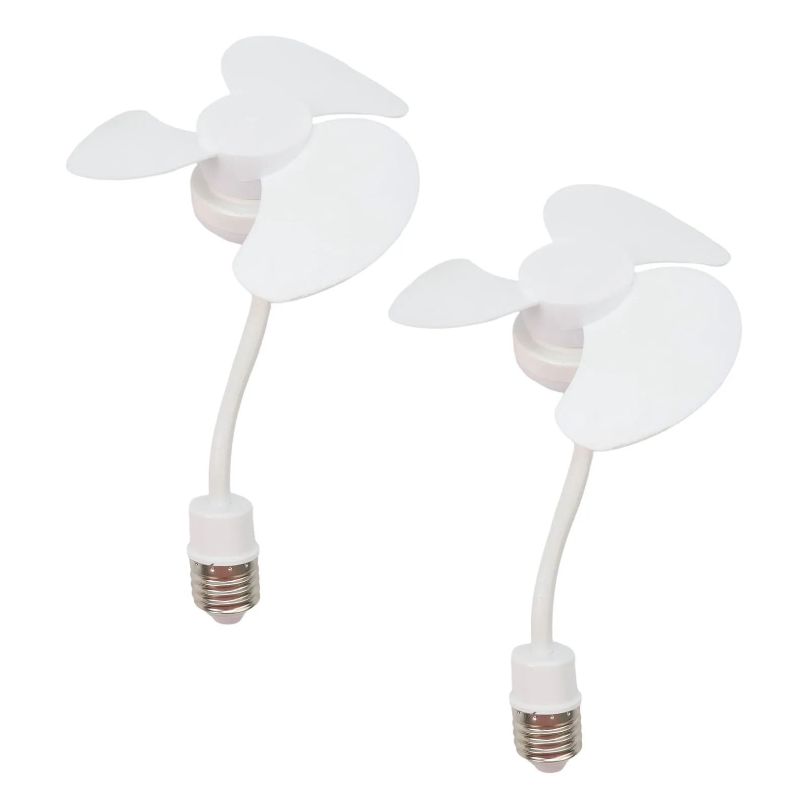 2 قطعة E27 LED مروحة مكتب مروحة محمولة قابل للتعديل اتجاه الرياح مرنة مروحة أنبوبية المحمولة ABS 14 سنتيمتر قطر E27 مكتب المشجعين