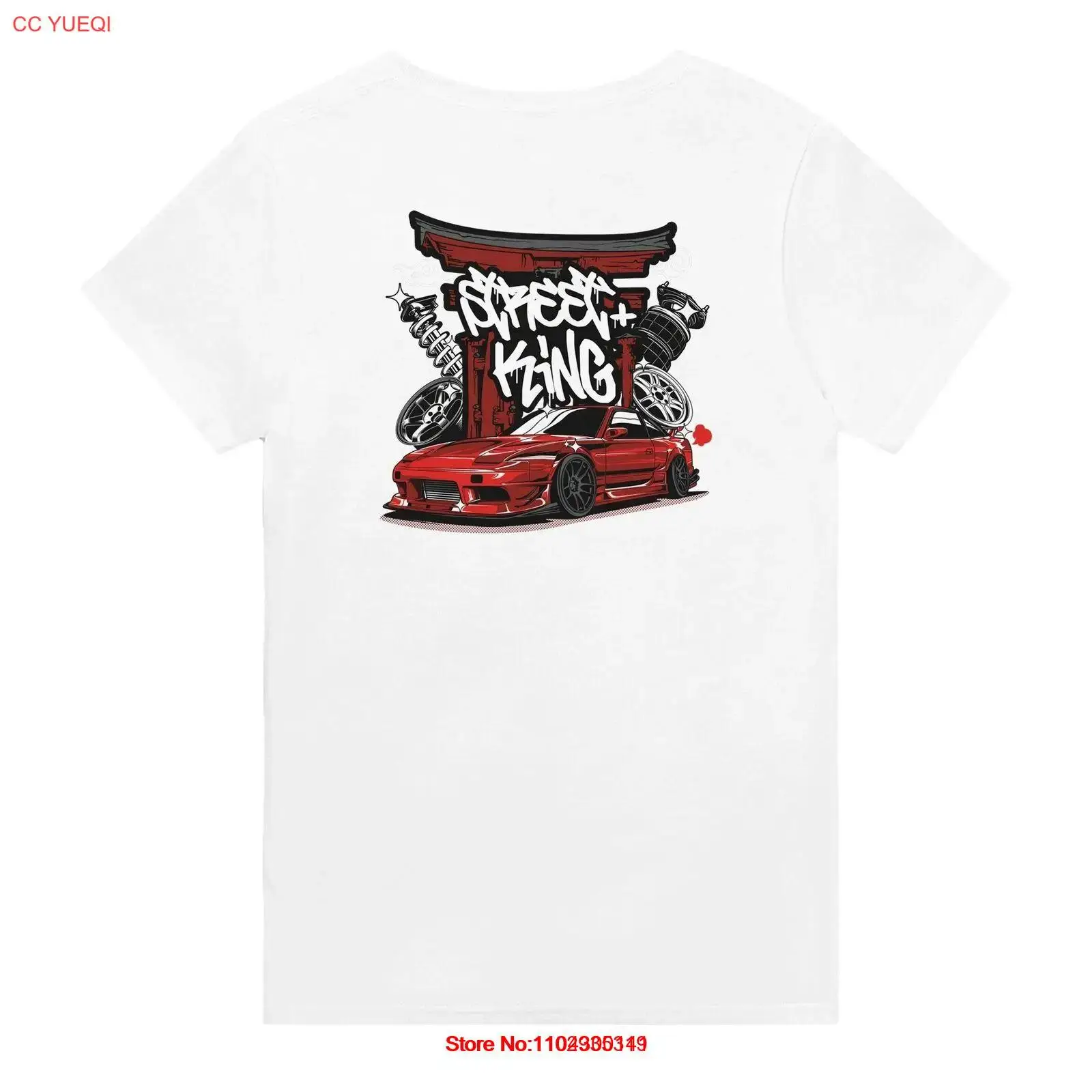 

JDM Drift King Тяжелая хлопковая футболка с круглым вырезом для повседневной носки