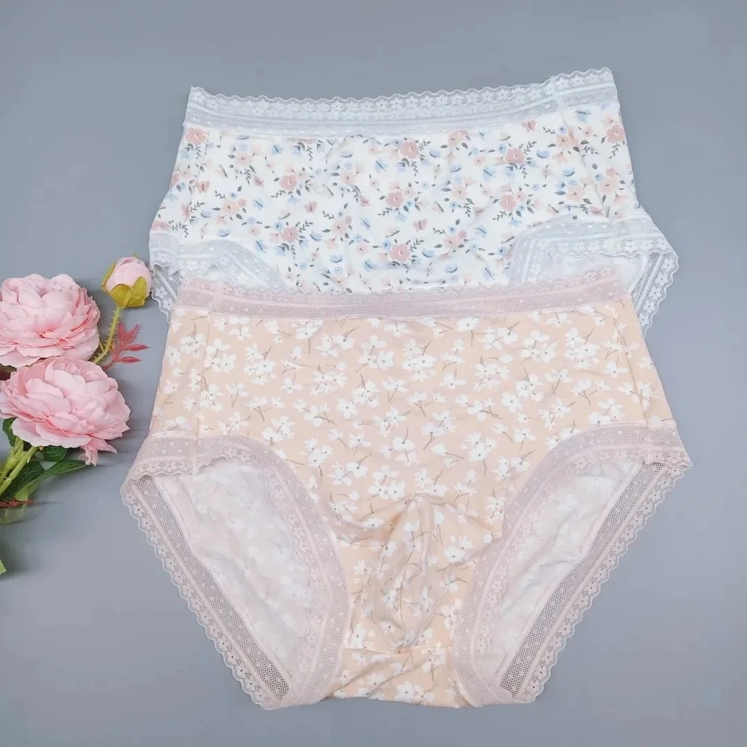 Man's Lace Floral Graphics Briefs LGBQ Panties Live Show Dance Costumes DJ Club Bar Party BF Gift Harajuku